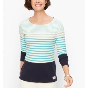 Talbots Randall stripe Authenric Talbots tee in tonal blues. Worn about 5x
